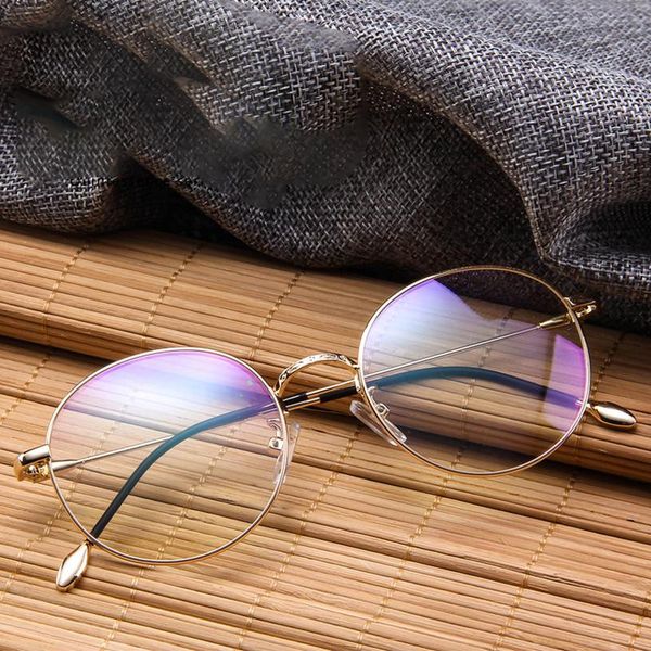 

fashion sunglasses frames round transparent glasses clear lens spectacle frame luxury vintage eyeglasses women glass for men metal, Black
