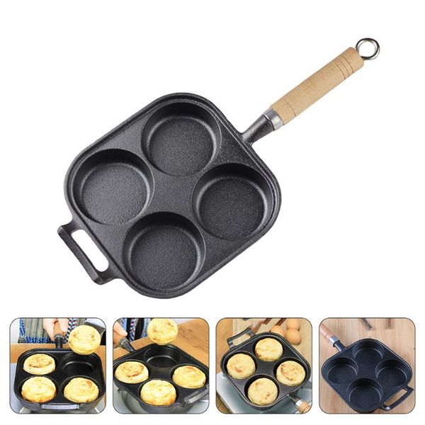 

pans 1pc non-stick egg frying pan divided cooker hamburg for home use