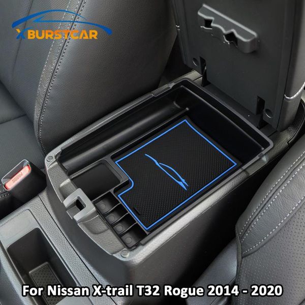 

car organizer xburstcar interior abs armrest box storage boxes case for x-trail xtrail t32 rogue 2014 - 2021 accessories