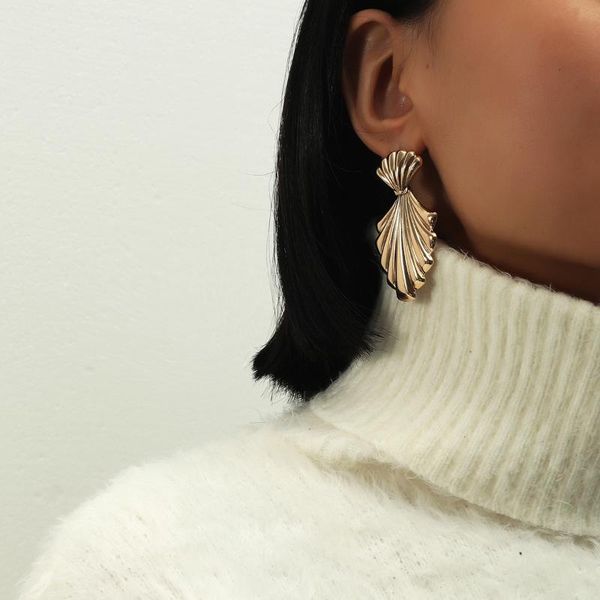 

dangle & chandelier 2021 fashion conch shell metal earrings creative ocean beach long jewelry accessories, Silver