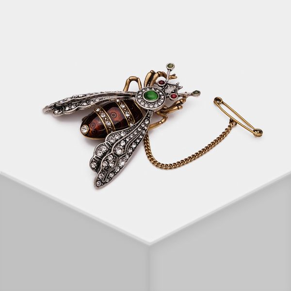 

xz26284-f38 amorita boutique stylish and realistic bee brooch, Gray