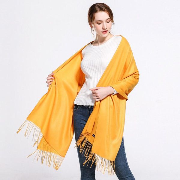 

basic designer solid color wool scarf winter woman warm scarves cashmere casual women tassel shawl poncho clothing, Blue;gray