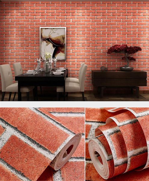 

window stickers brick textured wallpaper vintage bricklaying pattern self adhesive waterproof home decorative 3/5/10 meter long