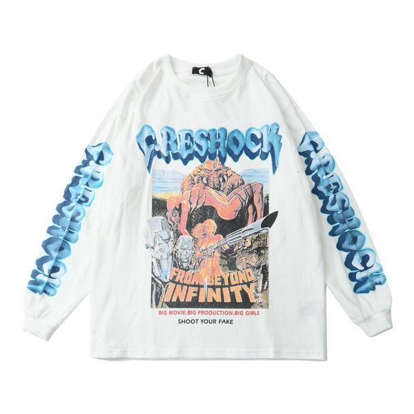 

tee men's shirt 100% long sleeve cotton dpmg, White;black