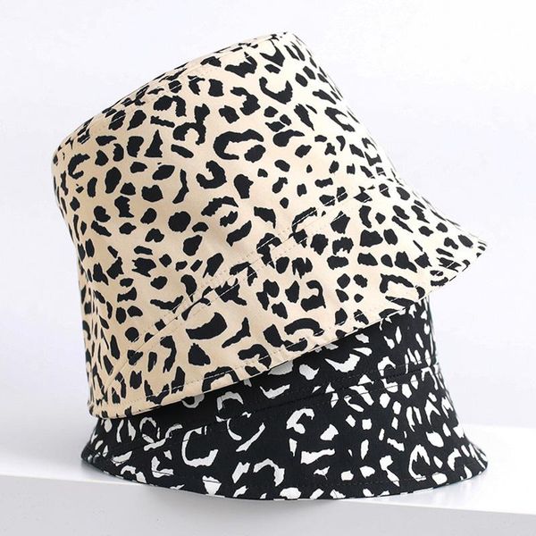 

leopard bucket hat women panama spring summer outdoor folding travel sun cap straight visor vintage flat wide brim hats, Blue;gray
