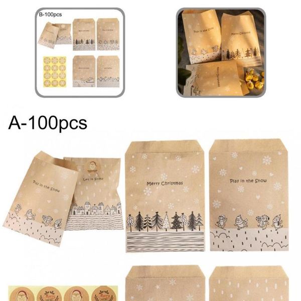 

gift wrap durable kraft paper christmas cookie pouch party supplies