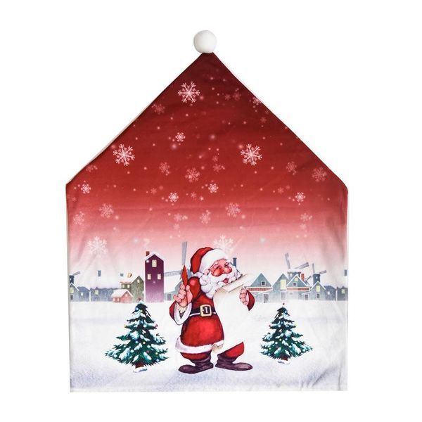 

chair covers christmas decorations classic cartoon cover santa snowman elk table