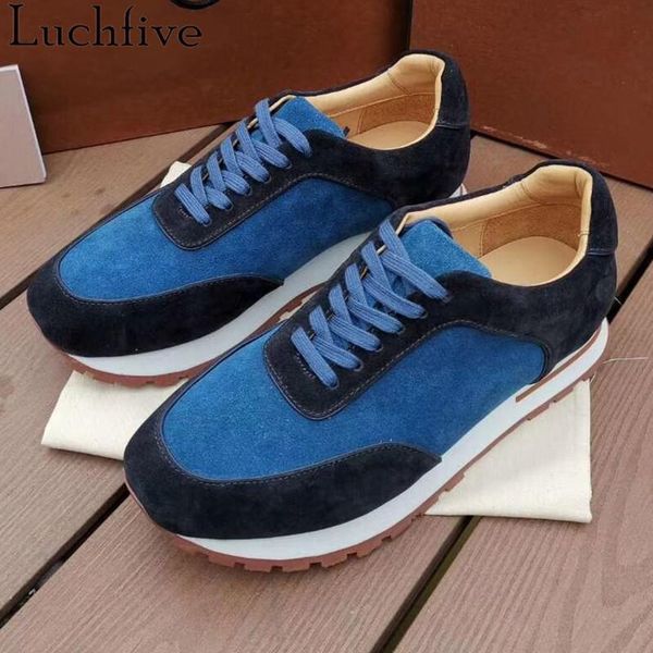 

sandals lace up men shoes round toe thick bottom sneakers runway blue male casual, Black