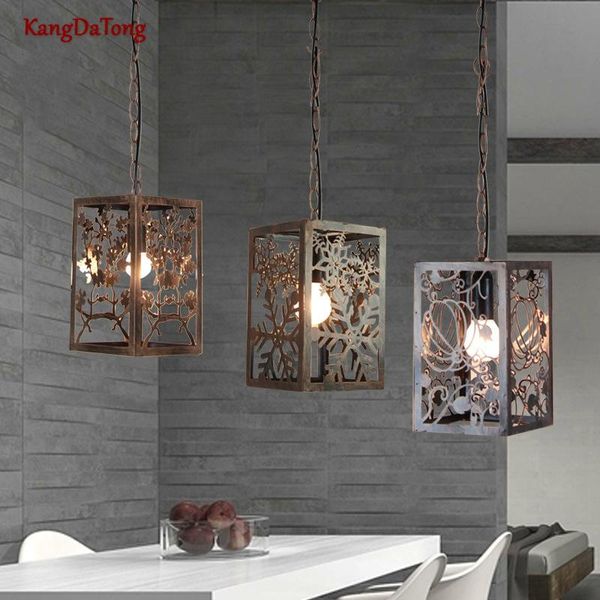 

archaized american style rural retro restaurant led chandelier single head simple industrial lighting iron bar indoor pendant lamps