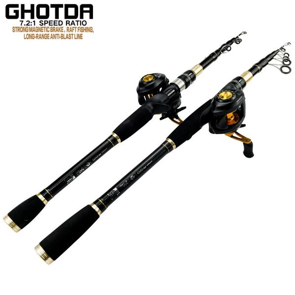 

fishing rod reel combo portable lure and 7.2:1 metal spool baitcasting set