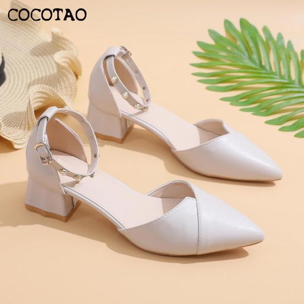 

dress shoes small fresh high-heeled women 2021 thick-heeled fashion wild mid-heeled fairy style baotou single summer, Black