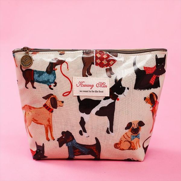 

creative makeup with cute cosmetic bags dog and cat pattern cosmetics pouch for travel ladies pocket women wash bag waterproof