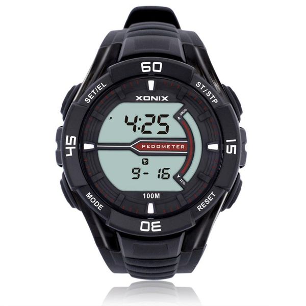 

precise fashion fhe multifunction electronic walking pedometer calorie sports waterproof watches run jkp wristwatches, Slivery;brown