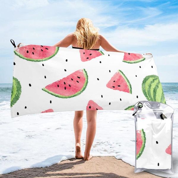 

towel bathing watercolor watermelons cute bath wearable dress fast drying beach spa magical nightwear sleeping