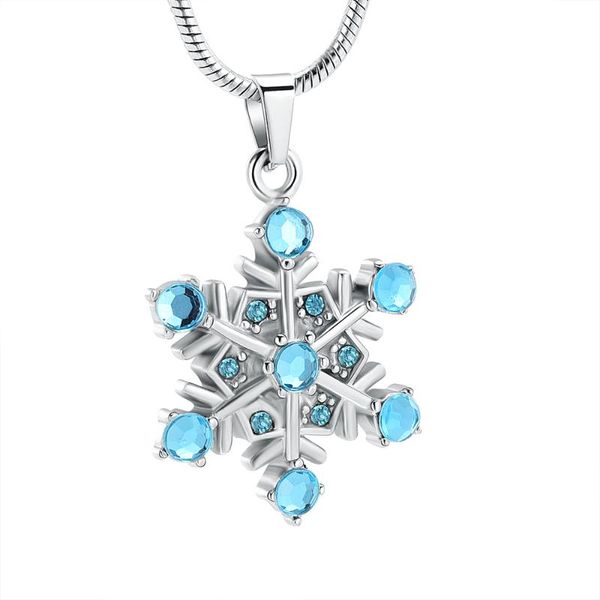 

pendant necklaces cremation urn jewelry necklace for ashes gift keepsake snowflake shape, Silver