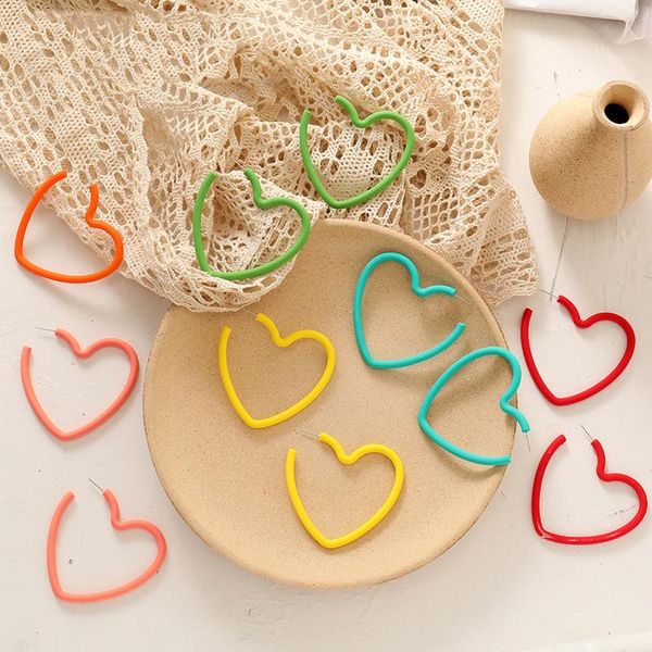 

hoop & huggie heart star earrings for women geometric earring women's accessories exaggerated fashion jewelry design gift trend 2021, Golden;silver