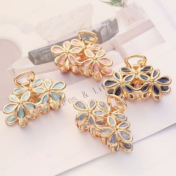 Donne Flower Hair Claw Brampone splendide clip per capelli piccoli peli Metal Hairpins Ornament Styling Strumenti per capelli Accessori per capelli