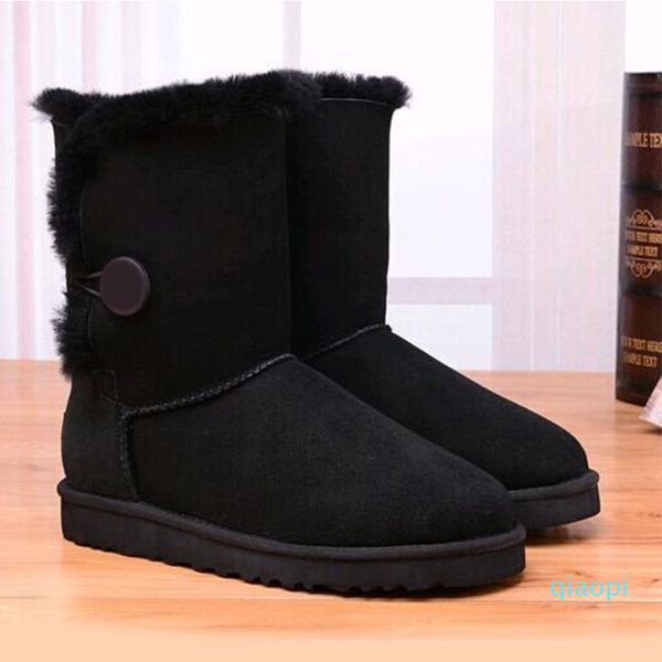

2022 luxury-designer australian classic clear mini boots dune buckle australia women womens girls lady boot snow half knee short, Black