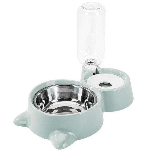 

dog bowls & feeders cat feeder water food bowl set dogs cats stainless steel automatic dispenser double pet bottle for small medium