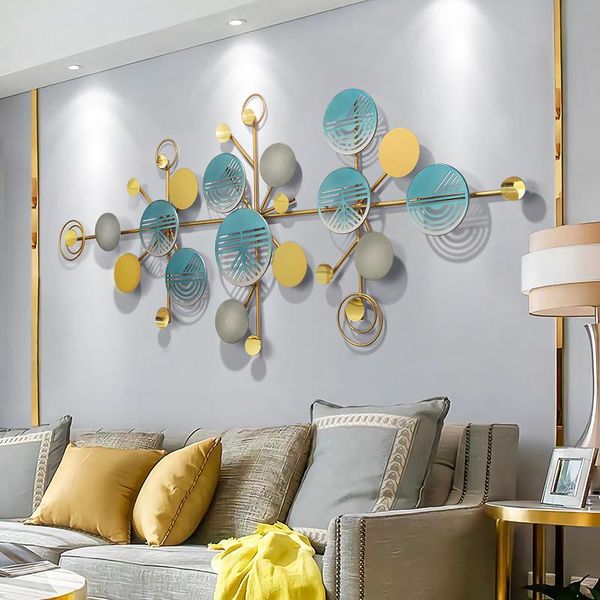 

european-style living room sofa background wall decorations pendant bedroom household iron art hanging light luxury decorative objects & fig