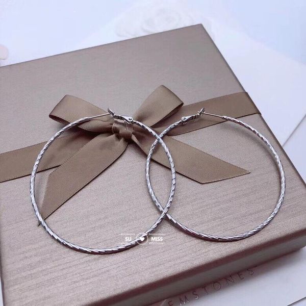 

trendy large hoop earrings big circle basketball brincos celebrity brand loop for women jewelry & huggie, Golden;silver