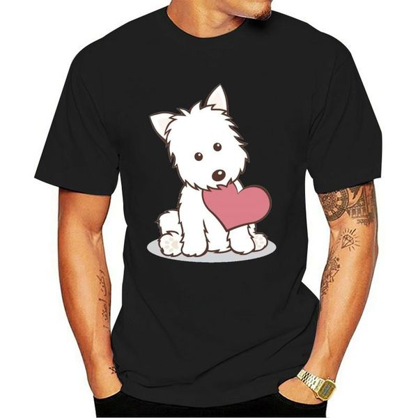 

men's t-shirts big size s-3xl crew neck 2021 casual t-shirt short men& westie dog with love illustration tee, White;black