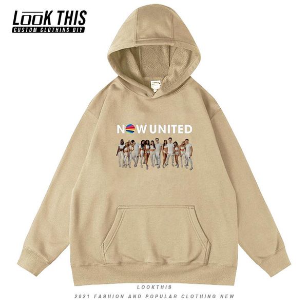

men's hoodies & sweatshirts now united fleece loose cool boy teens hip hop pullover oversized hoodie sweatshirt 2021 autumn streetwear, Black