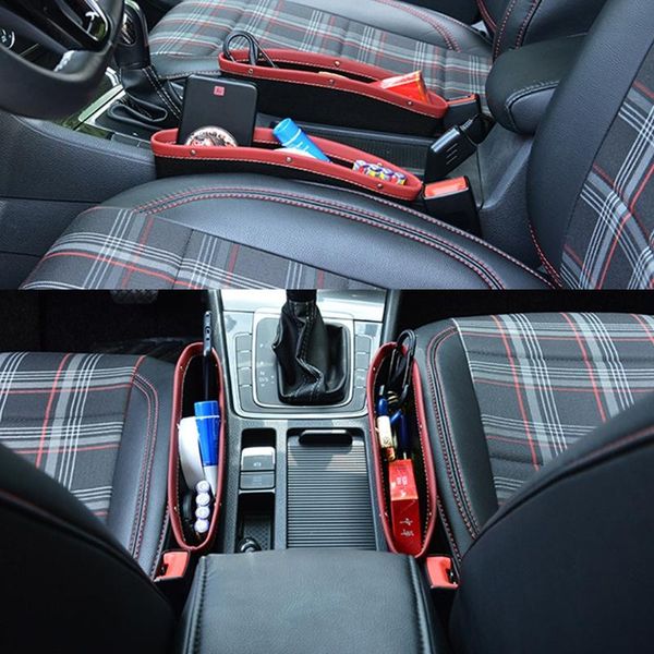 Car Organizer Universal Fit Seat Fessura della scatola di immagazzinaggio Tasca aiuta a ridurre la guida distratta tiene le chiavi dei soldi del telefono 37JE