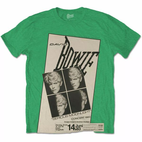 

david bowie concert'83 official t-shirt men unisex, White;black