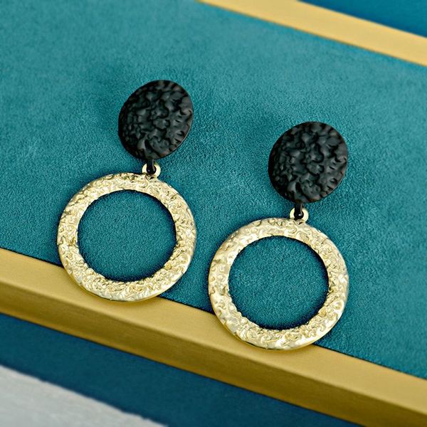 

hoop & huggie exaggerated big earrings metal cool wind simple fashion personality high sense female, Golden;silver