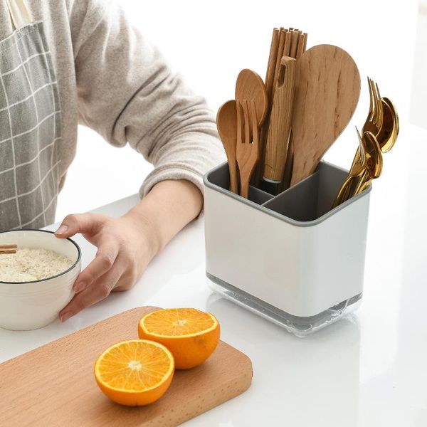 

storage bottles & jars kitchen helper multifunctional spoon fork chopstick holder box double layer cutlery drain rack organizer
