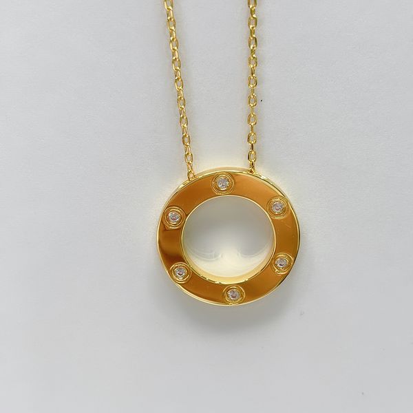 Per donna Lettera tonda 6 Cerchio di diamanti Collana Anello di gioielli Collana Set Francia Qualità Qualità superiore lussuoso Oro, platino, oro rosa