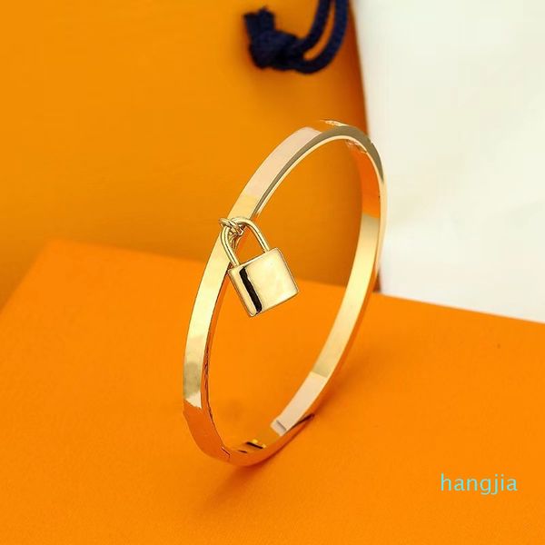 Bracelete de bloqueio com design de pingente de pulseira para mulheres, joias de aço inoxidável, nunca desbota, presente de noiva de casamento, sutiã de amor eterno