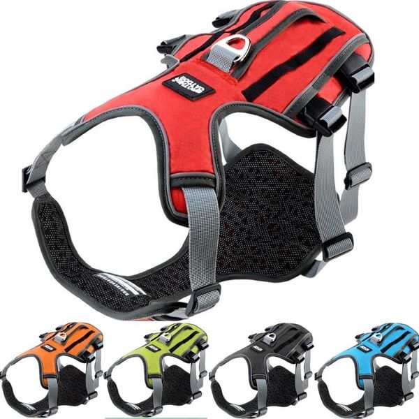 

dog collars & leashes pet harness for big large dogs training vest adjustable strong outdoor reflective service supplies leash collar