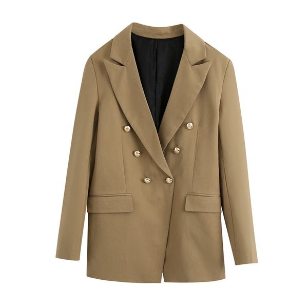 

blsqr fashion office wear solid blazer coat women long sleeve pockets female outerwear chic suit 210430, White;black