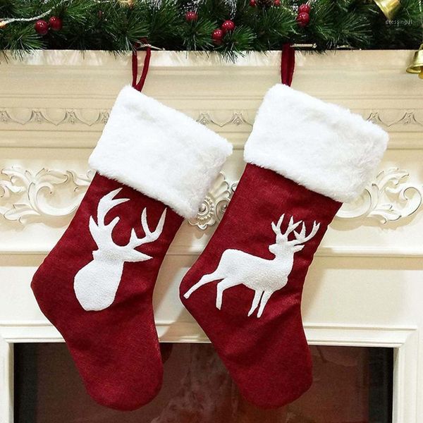 

christmas decorations 2 piece 46cm stocking hanging socks xmas rustic personalized family party holiday supplies