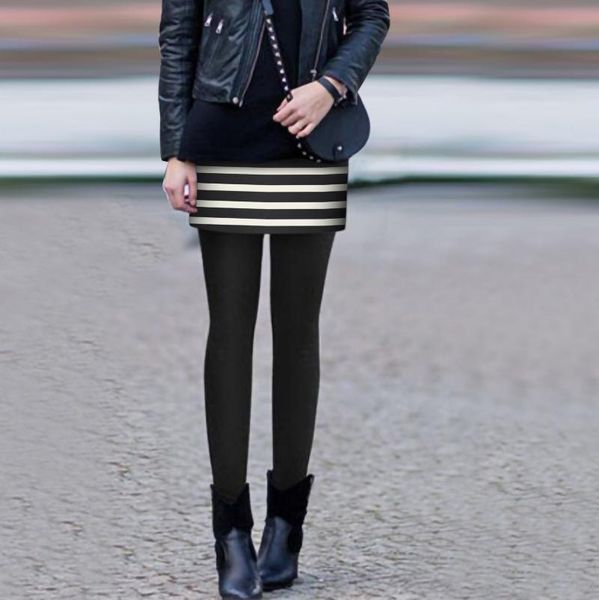 

korean pants women summer stripe print high waist trousers fashion streetwear wide leg fake two-piece #t2q women's leggings, Black