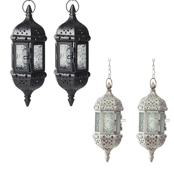 

candle holders 2 pack hanging holder chandelier moroccan vintage lantern contain 40cm chain