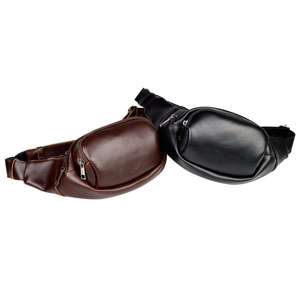 

2019 new korean version of bag trendy men's the shoulder pu crazy chest small retro leisure fashion outdoor horse leather waist isrbc