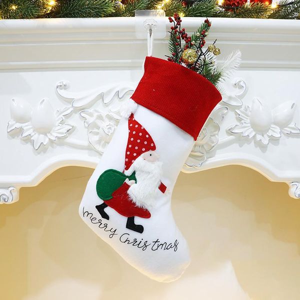

christmas decorations year decorate accessory children candy gift bag plush knitting stocking pendant creative nordic gifts