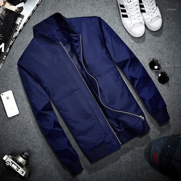 

men's jackets 2021 brand mens bomber jacket thin men baseball coat solid color casual overcoat for male clothing, Black;brown