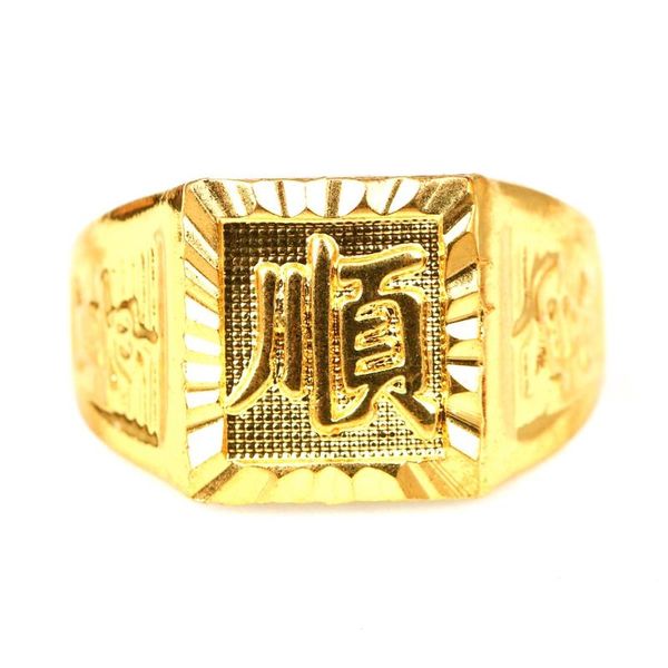 

wedding rings gold color men's ring domineering fashion square straight hand jewelry, Slivery;golden
