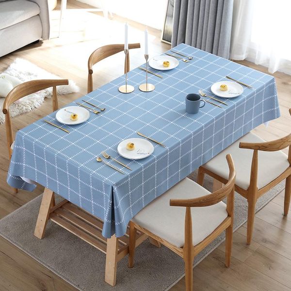 

table cloth printing grid tablecloth pvc waterproof oilproof kitchen dining cover for rectangular tablecloths mat