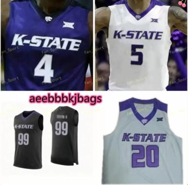

ncaa college kansas state wildcats basketball jersey 24 pierson mcatee 34 levi stockard iii 35 patrick muldoon 45 nigel shadd custom stitche, Black