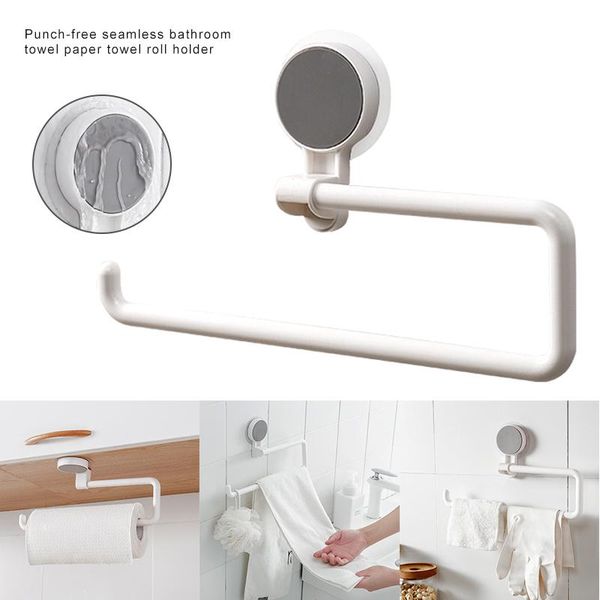 

bathroom storage & organization multi-function towel paper roll rack vacuum suction cup kitchen holder tn99