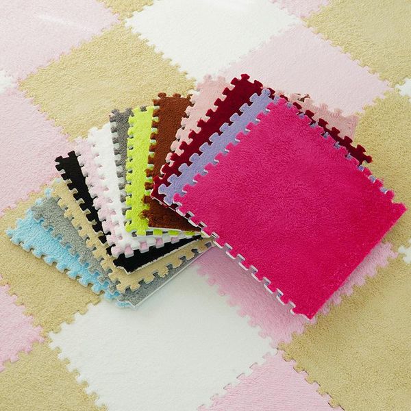 

bath mats 5pcs bedroom carpet full room square puzzle plush padded bedside floor washable foam stitching mat