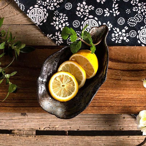 

dishes & plates japanese retro ceramic tableware household creative rectangular sushi snack fish