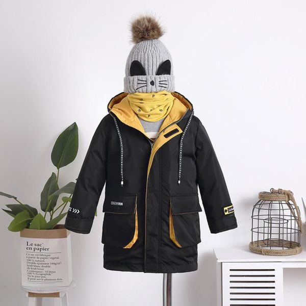 

kids coat 2021 autumn winter boys girls jacket for children cotton padded clothing hooded outerwear teen boy clothes tz135, Blue;gray