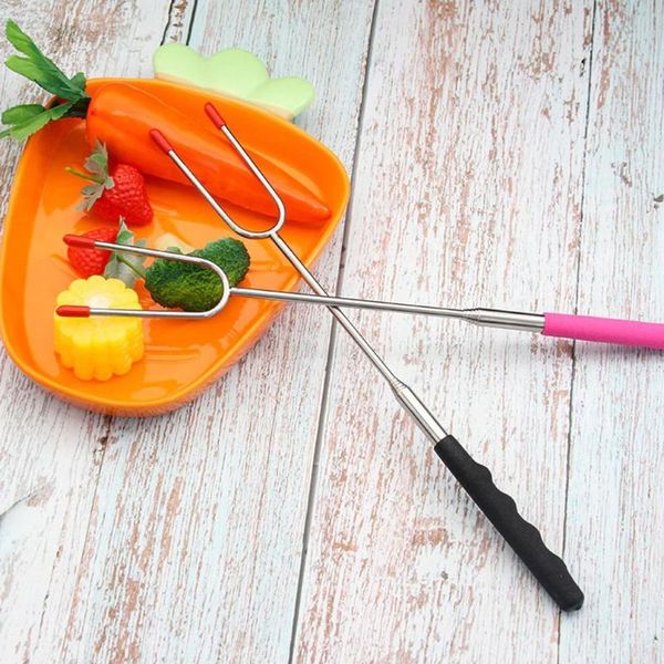 

stainless steel 5 colors grill fork chicken leg live outdoor bbq accessory forks