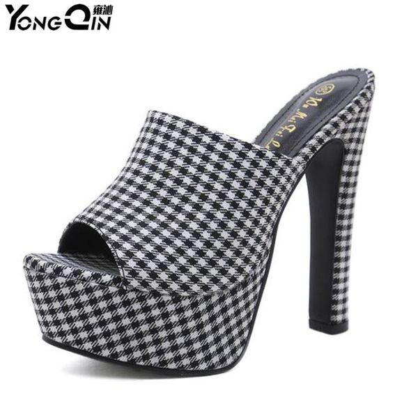 

dress shoes 2021 high heel waterproof platform sandals slippers wild rome, Black